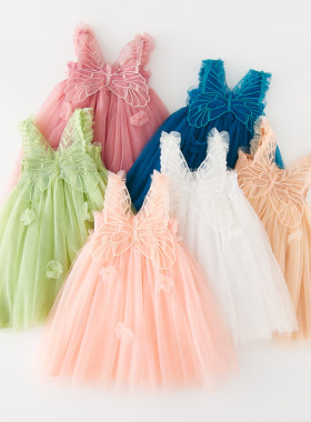 Birthday Strap Dress For Baby Girl Clothes Summer 3D Angel W