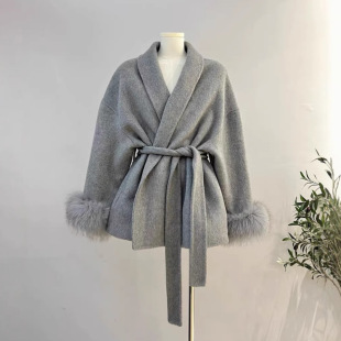 2026 Fox Fur Double-sided Wool at Women's Short at Feminine