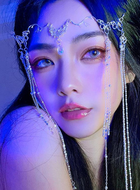 New Luxury Romantic Wedding Rhinestone Fringed Forehead Chai