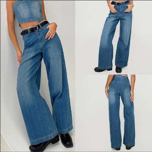 Fashion American Retro Wide Leg High Waist Loose Slimming St
