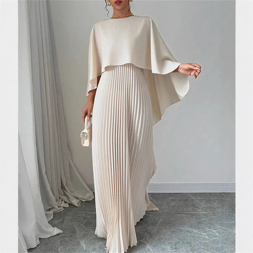 Spot 2026 Fashion Loose Bat Sleeve Pleated Irregular Elegant