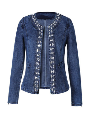 2026 Korean Style Denim Retro Sretch Sequin Casual Versatile