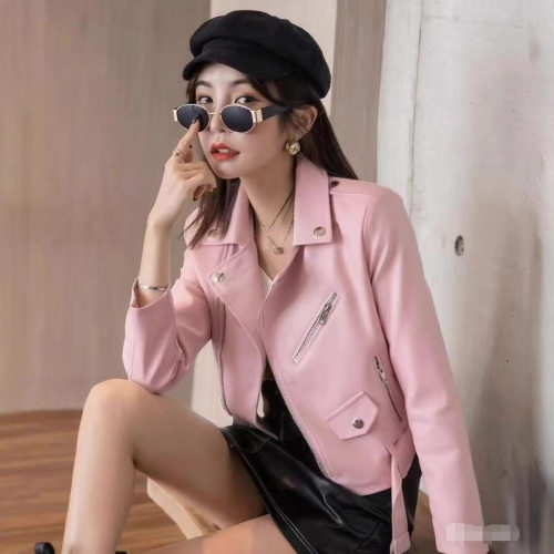 Manufacturer Women's Leather Jacket Pu Women's Short Leather