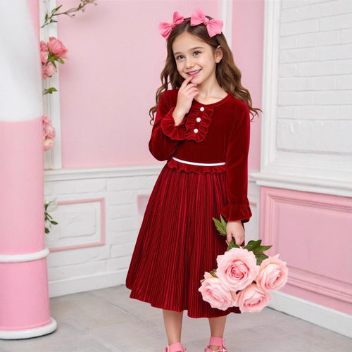 Children's Princess Dress 2026 Girls Pleated Skirt