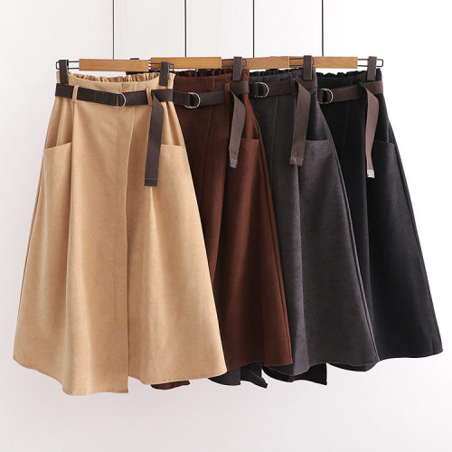 Four Solid Color Casual Literary Pocket High-waist Slim Irre