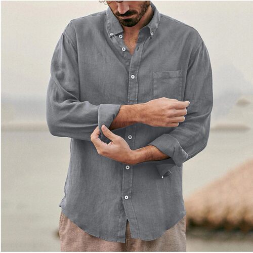 2026 Men's 4 Casual Business Shirt Daily Solid lor Clothing