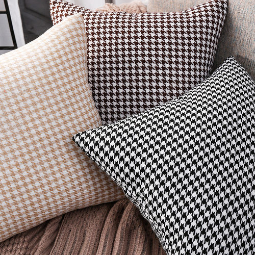 Internet Celebrity Houndstooth Linen  Ins Style Light Luxury