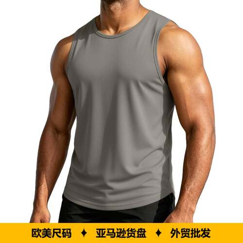 Heavy American Style Sleeveless T-shirt Men's Thin Fitness S