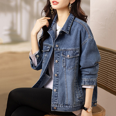 2026 Retro Short Denim Jacket Women's Thin Fashion Casual Ve