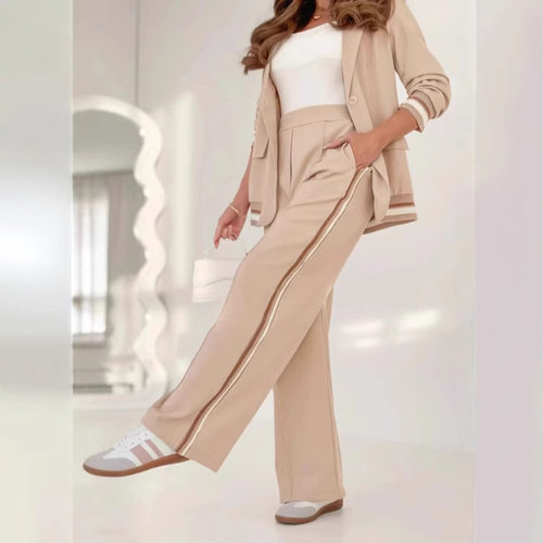 2025 Station Fashion Solid lor Elegant mmuter Rib 2-piece Se