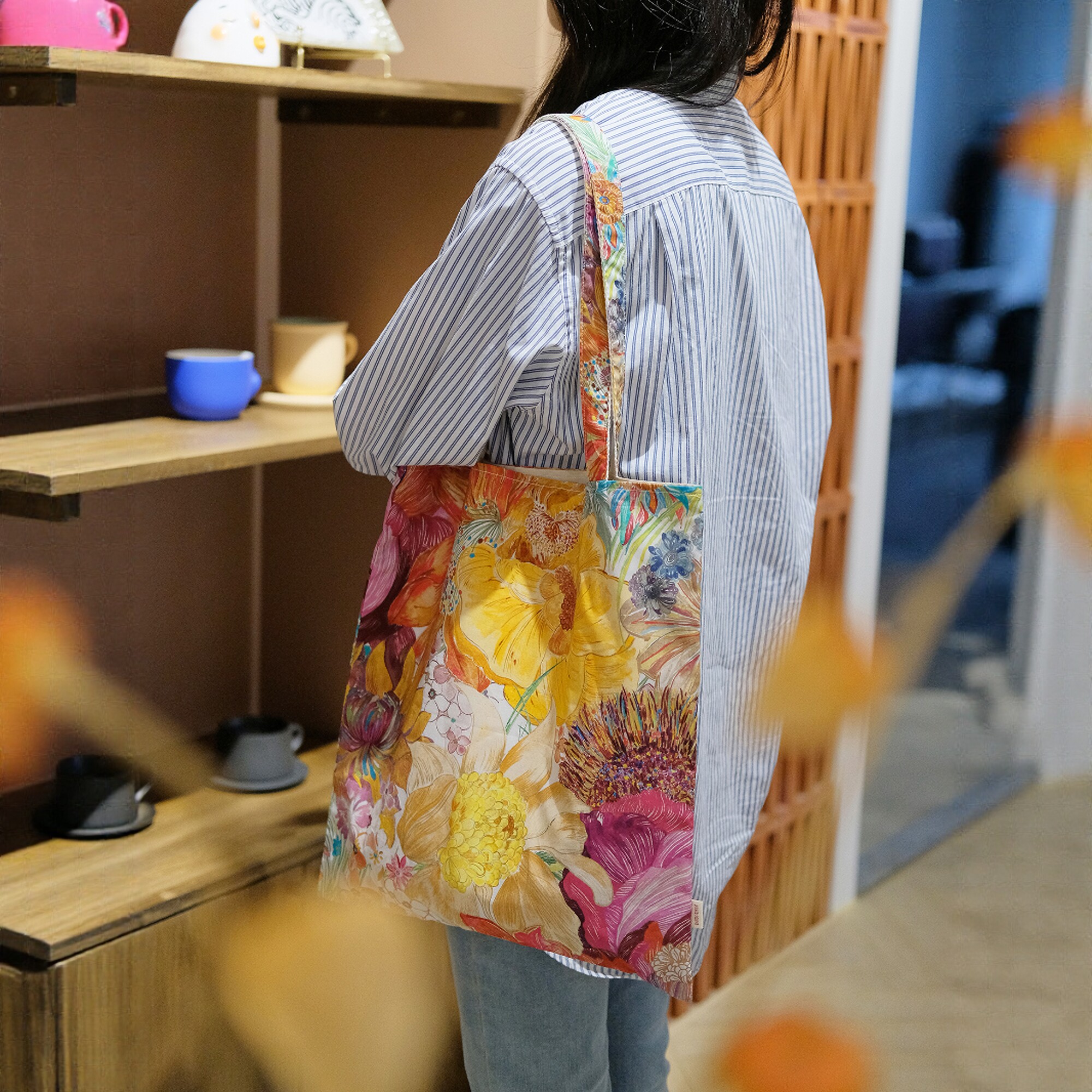 liberty帆布包夏天女2025新款单肩帆布袋大容量学生通勤托特包包