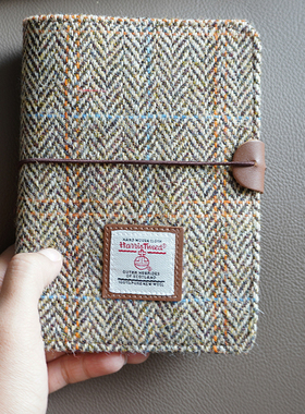 Harris tweed粗花呢A6定页手帐本书衣手账本旅行笔记本复古记事本