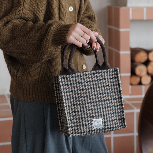 哈里斯粗花呢无印风迷你托特包