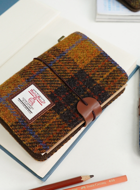 TN护照款手账本Harris tweed哈里斯复古旅行随身迷你笔记本绑带款