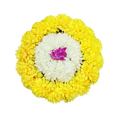 清明节仿真菊花花圈墓地扫墓花摆放假花上坟塑料绢花祭祀殡葬用品