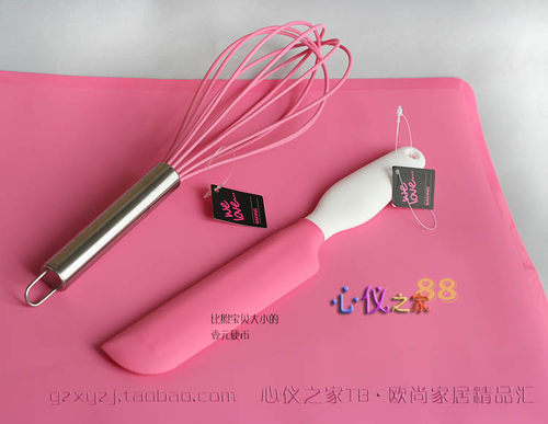 外贸硅胶烘焙揉面垫和面板38*28cm无刻度矽胶mat3件套蛋抽超长刮