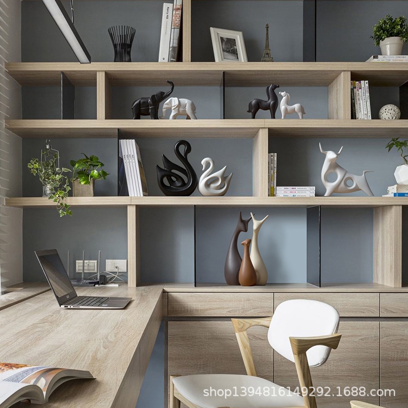 景德镇陶瓷摆件家居饰品北欧客厅电视柜酒柜玄关鹿装饰品创意摆设