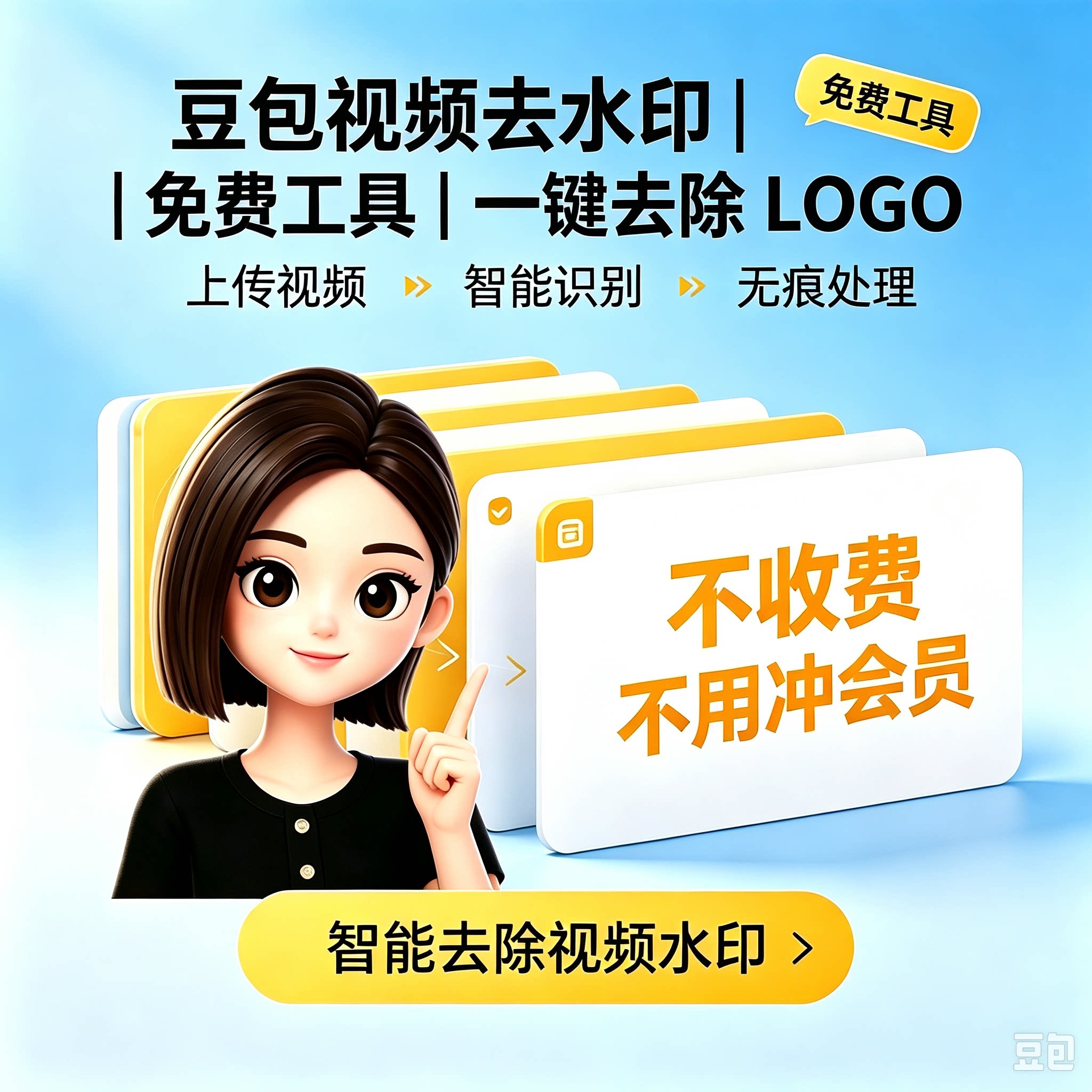 豆包生成视频去水印神器智能去除其它设计服务