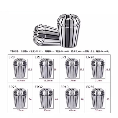 ER16高精度ER夹头AAA 弹性筒夹 雕刻机夹头 1 2 3 4 5 6 7 8 9 10