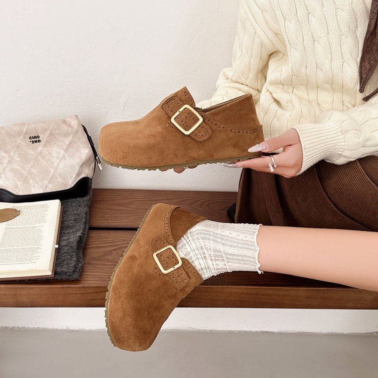 2026春季新款橡胶圆头平底2026年春季一字式扣带深口单鞋,女鞋,深口单鞋,淘宝优惠券,粉丝福利购,淘宝优惠卷