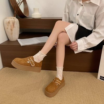 2025春季新款中跟(3-5cm)牛反绒磨砂皮一字式扣带20