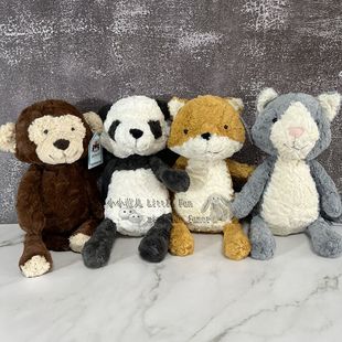 正品 托菲特狐狸 英国JELLYCAT 绝版 熊猫猴子 猫咪小狗毛绒玩具