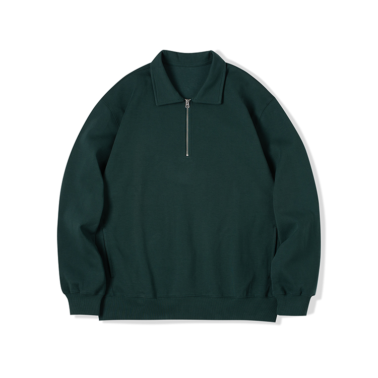 33oz NATIVEWELL翻领半拉链卫衣双面针织面料微宽松舒适版型