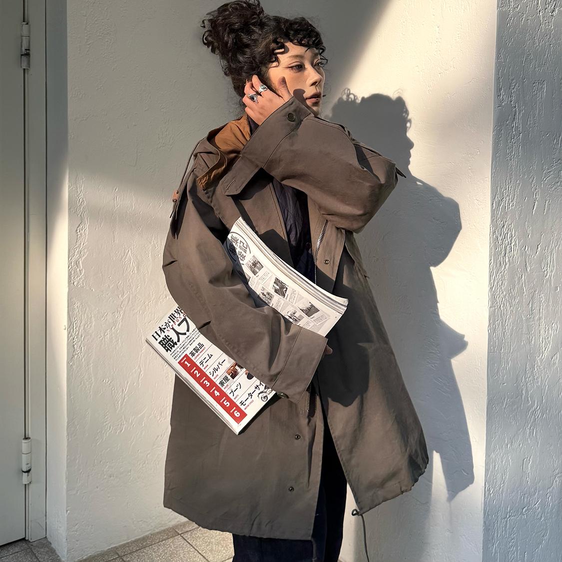 33oz SAILOR JOHNNY美式复古户外M51鱼尾中长款风衣宽松军绿迷彩