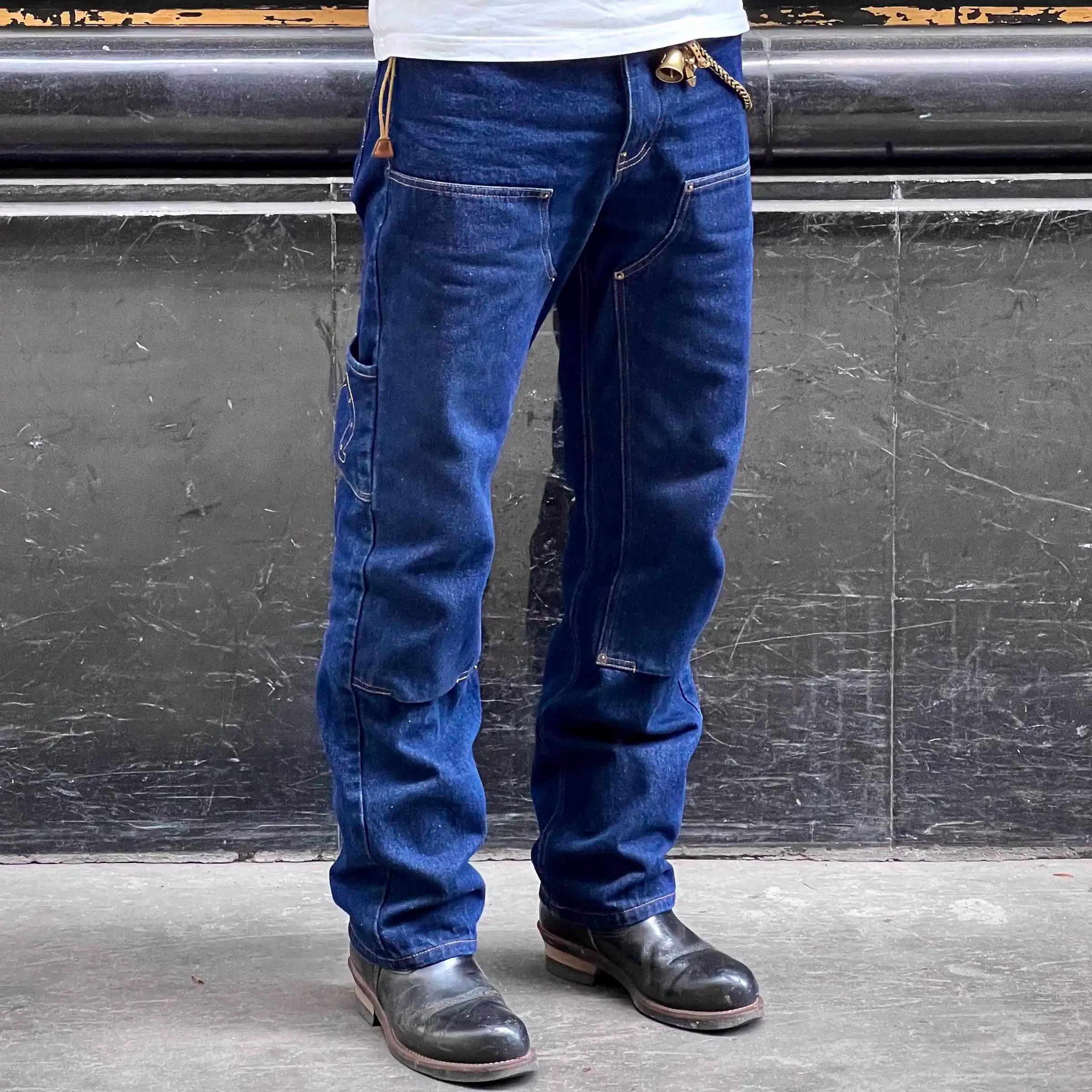 33oz PapaRanch|爸爸牧场|美式复古13oz双膝贴布刺绣原牛牛仔裤