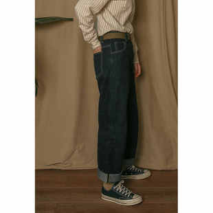 复古阿美咔叽工装 RECORD秋冬牛仔长裤 宽松丹宁直筒赤耳 TIME 33oz