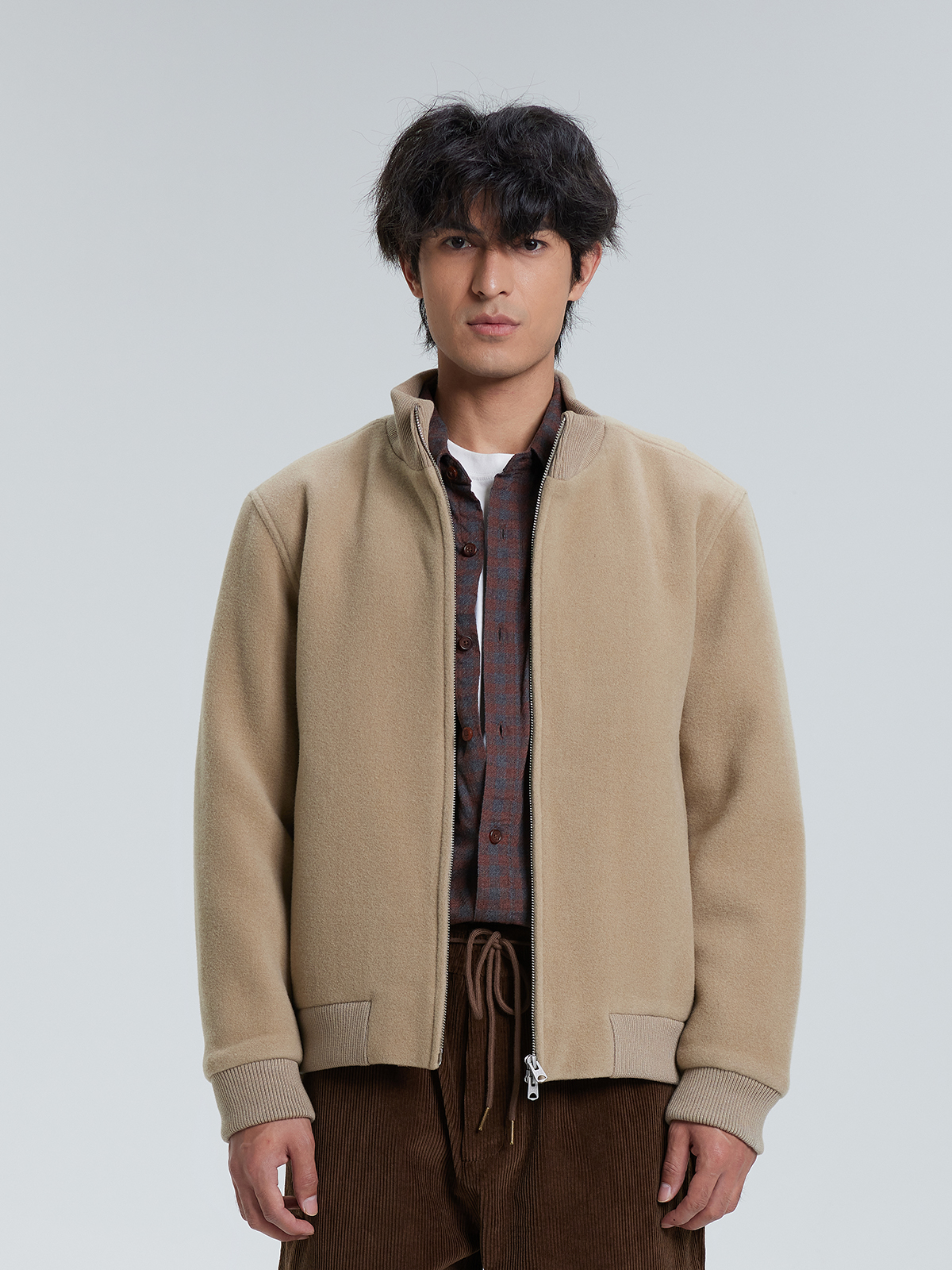 nativewell立领冬季短款羊毛夹克