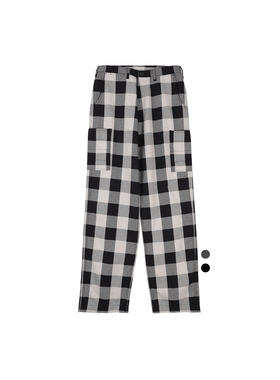 Mattsons 美式复古休闲裤子棋盘格宽松纯棉黑白格子长裤62240