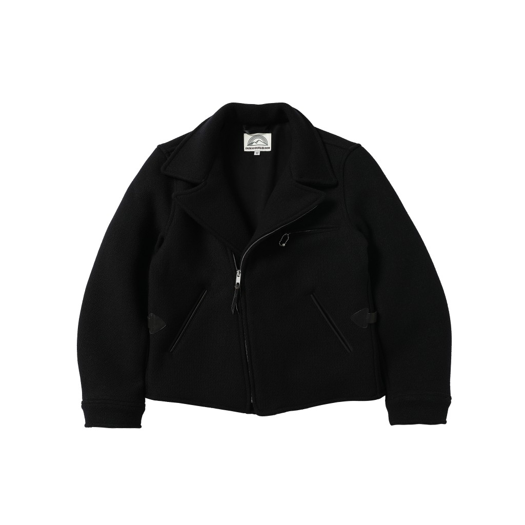 33oz ACE浮生出品30S巨厚羊毛呢运动斜拉机车骑士夹克美式复古