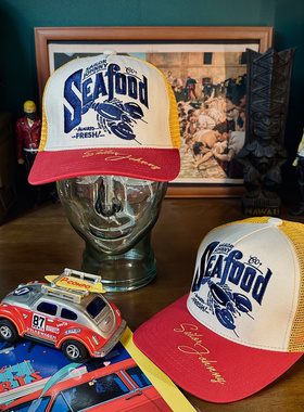 33oz SAILOR JOHNNY美式复古重工刺绣卡车网帽棒球帽鸭舌帽大头围