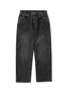 33oz NATIVEWELL Moleskin鼹鼠皮水洗牛仔裤重磅面料做旧复古黑色