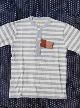 Cushman 66251 长袖亨利领螺纹Tee条纹