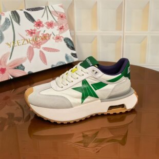7342/3CM牛皮断码撤柜清仓处理女拼色深口女鞋系带阿甘鞋时尚休闲