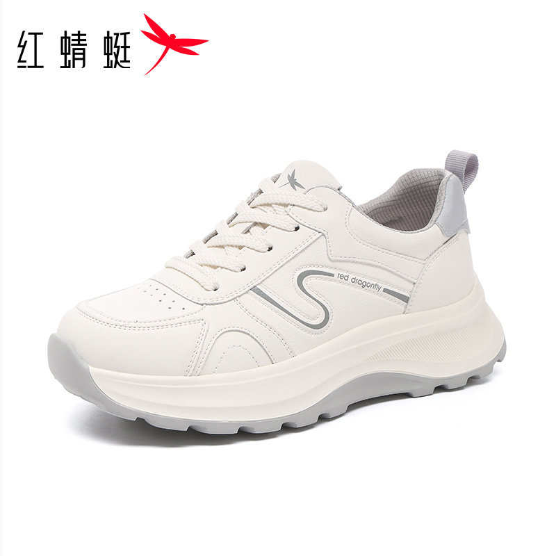 红蜻蜓品牌2026新款女鞋运动鞋厚底休闲鞋圆头防滑轻便舒适平底