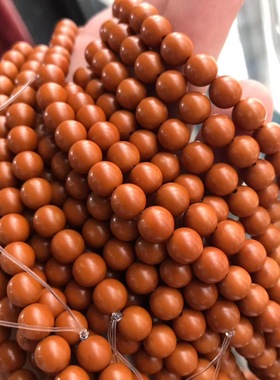 铁核橄榄核尖手工打磨颗正圆素珠