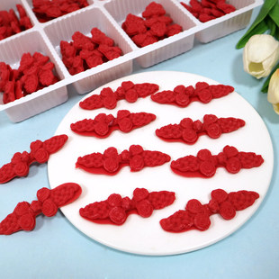 红色中国结巧克力蛋糕装饰复古盘扣旗袍纽扣中国风成品生日摆件