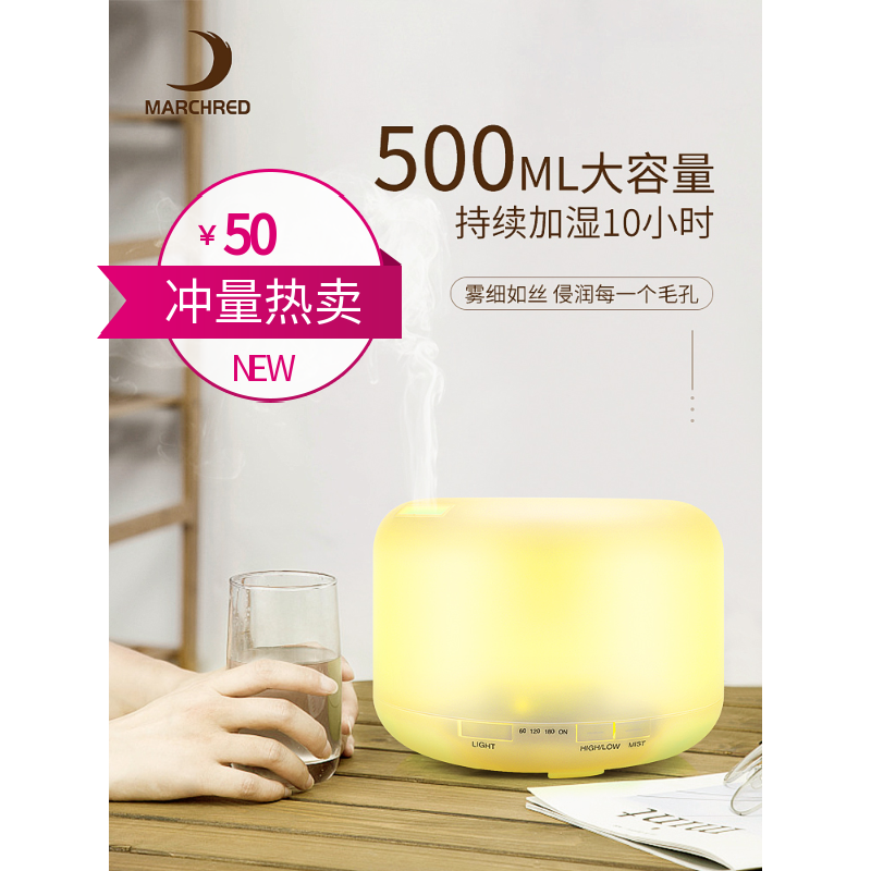 10-29新券无印喷雾香薰机家用卧室客厅七彩灯