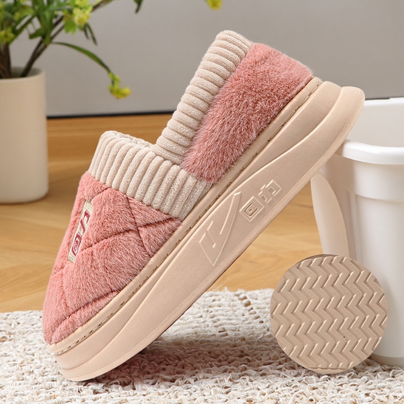 回力棉拖鞋女士冬季2024新款包跟毛绒拖鞋保暖防滑厚底棉鞋女秋冬
