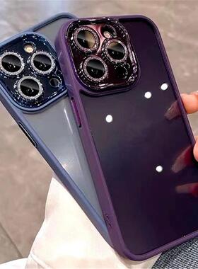 Glitter Lens Protect Transparent Case适用于iPhone 15 14 13 12 11 16 Pro Max Shockproof Bumper Cover