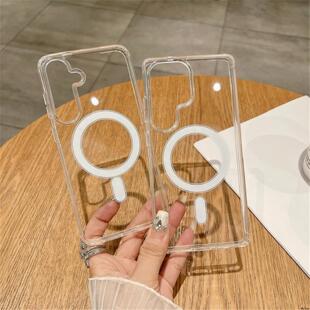 S24FE Magsafe Case适用于三星S25 S24 S25 Ultra 手机壳Samsung Clear S21ultra Plus S22 S23fe