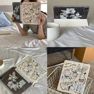 适用于iPad Air 11 2024 Cartoon transparent Case iPad 10th 7th 8th 9th/Pro 13 11 Air5/4/3 Cover保护壳