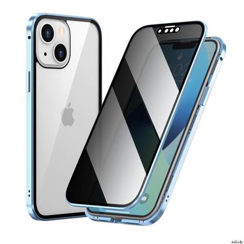 Magnetic Privacy Glass Case适用iPhone 16 14 13 12 11 15 Pro Max Cover苹果16/15plus磁吸双面玻璃防窥壳