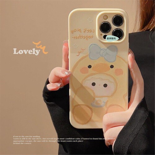 奶黄鸭适用苹果16e手机壳软壳cute duck phonecase iPhone 14 pro max 13 case cover 12 11保护套17 pro 15