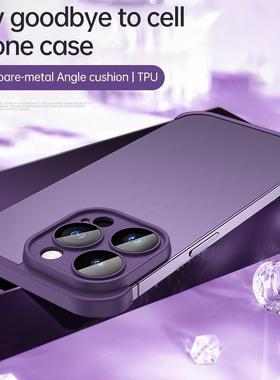 适用Luxury Lens Protector Corner Pad Soft Silicone Case iPhone13 14 15 Pro Max Shockproof Phone Case