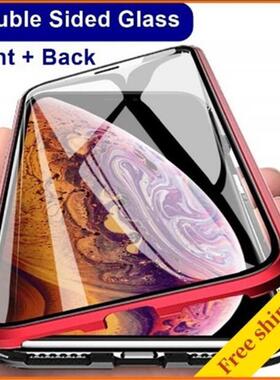 适用iphone xs max xr x magnetic case iphone16 11 12 13 mini 14 15 pro max glass cover玻璃磁吸手机壳