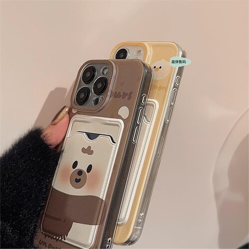 可爱卡包套16苹果15 pro max手机壳phone case iphone 17 back cover add-in card透明13情侣14卡通12软11 xr